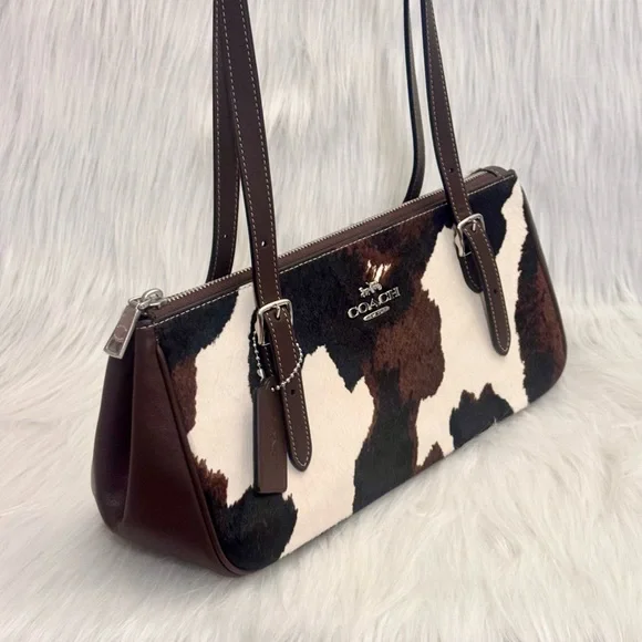 NWT Coach Asher Shoulder Bag With Cow Print CCC85 Cow Printed Haircalf Cow Multi - Picture 2 of 11